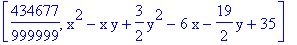 [434677/999999, x^2-x*y+3/2*y^2-6*x-19/2*y+35]